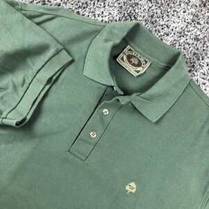 Companions Shirt Mens XL Green 100% Cotton Knit Short Sleeve Polo Made USA